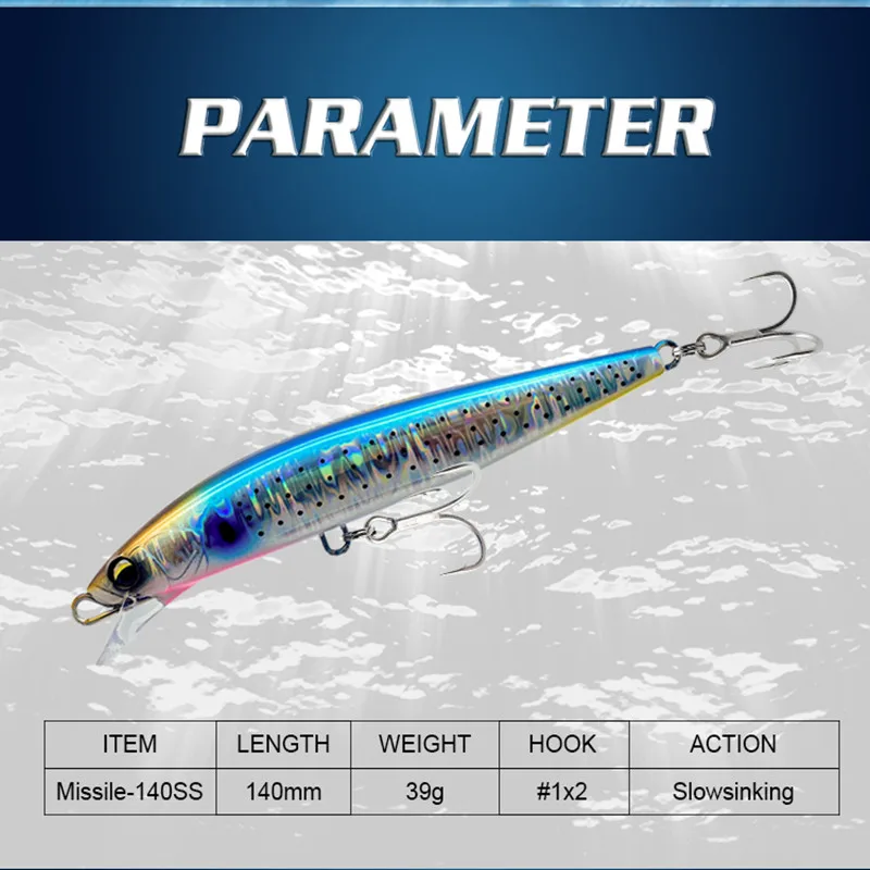 GREENSPIDER-señuelo de pesca Artificial para pececillos, cebos duros para agua salada, Swimbait Wobblers, 14cm, 39g, 8 colores, 1 unidad, nuevo - imagen 4