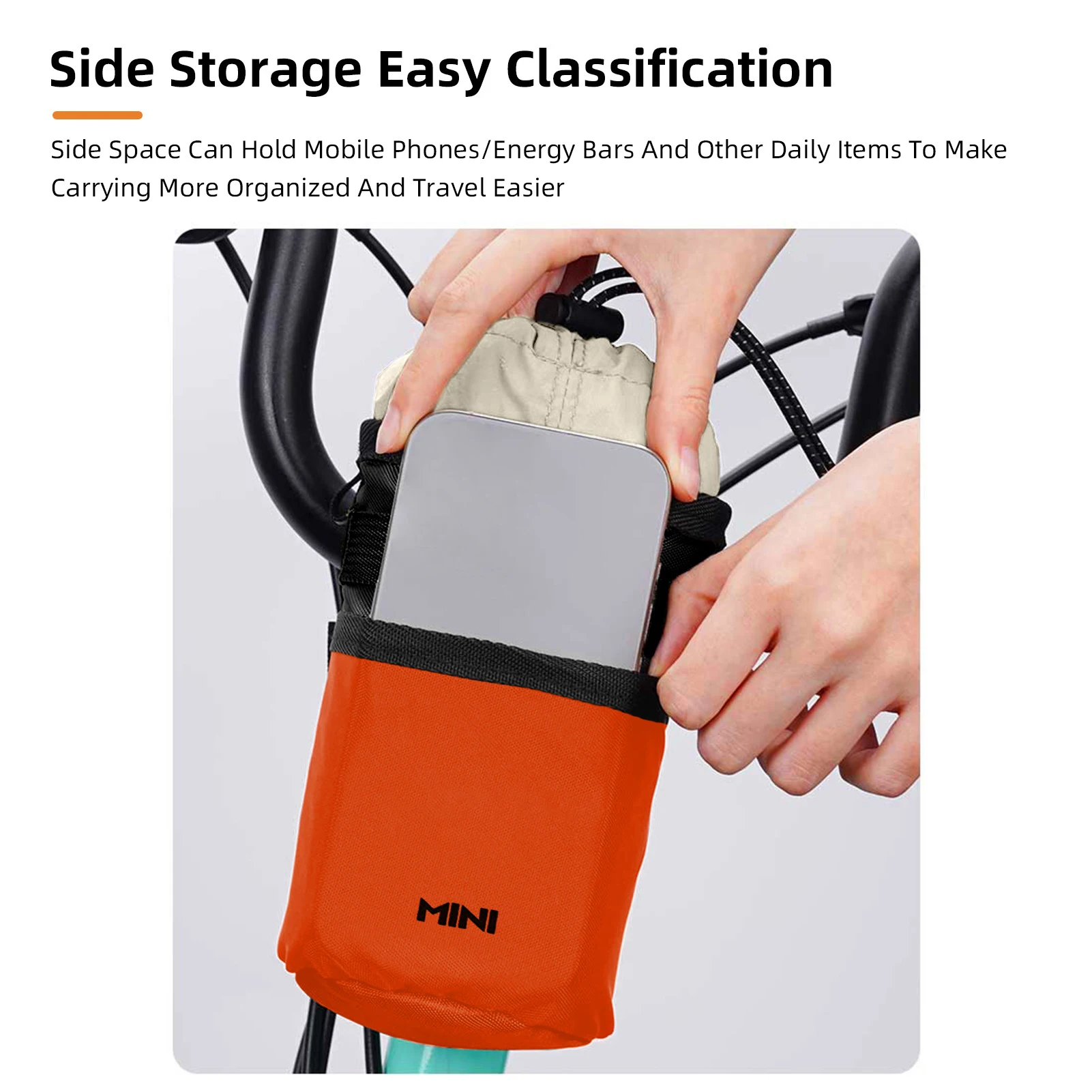 Bolsa para botella de agua, bolsa portabotellas para bicicleta, diseño bonito, resistente a la lluvia, para bicicleta plegable de montaña y carretera con correa ajustable - imagen 5