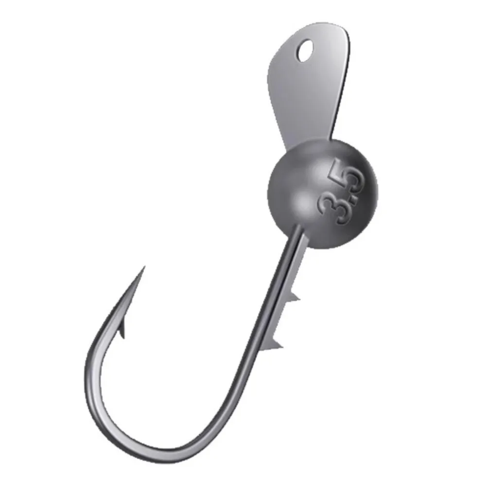 Anzuelo con cabeza de anzuelo de acero al carbono, señuelo suave con labio de Metal, anzuelo de acción de cebo mejorado, afilado, 3,5g/4,5g/5g/7g/10g, anzuelo de pesca de gusano suave - imagen 3