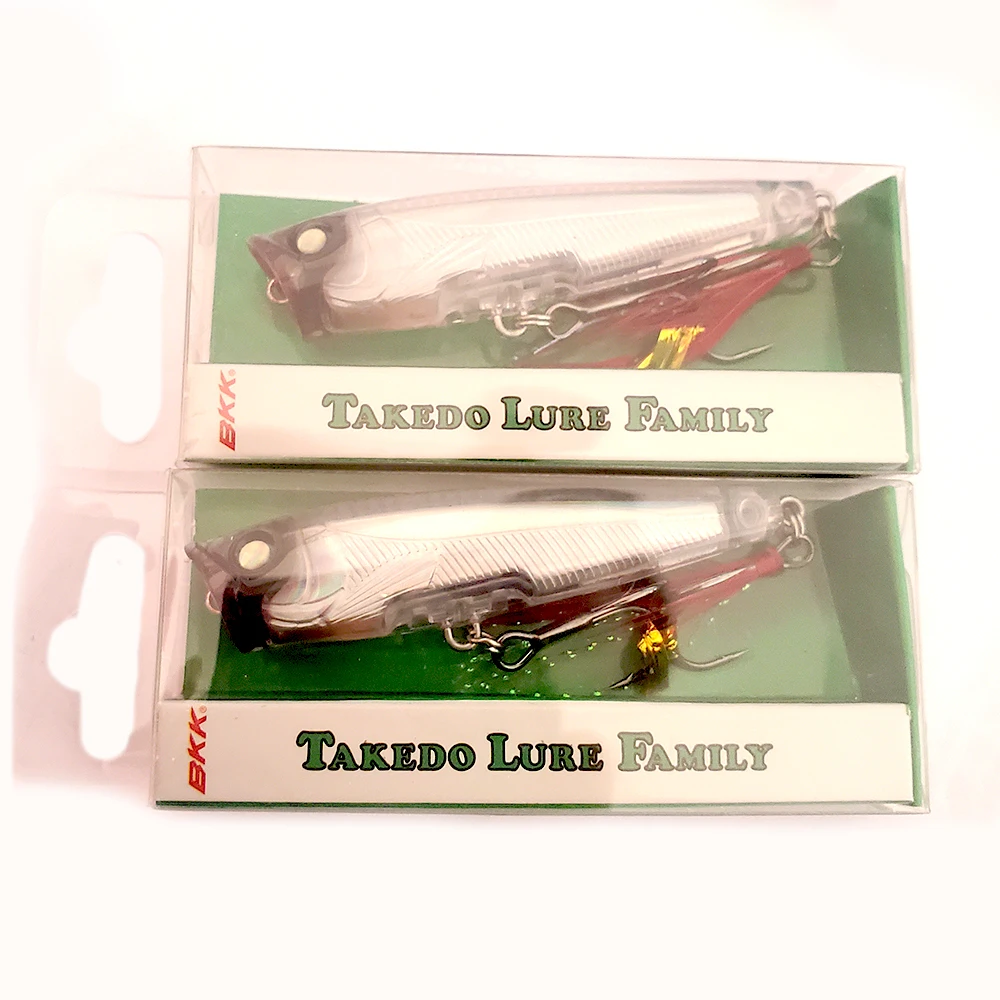 TAKEDO LB65 Top Water 65MM 7G Popper Señuelos de Pesca de Mar cebo Artificial con ganchos bk * Wobbler 3D ojos señuelo para lubina atún - imagen 5