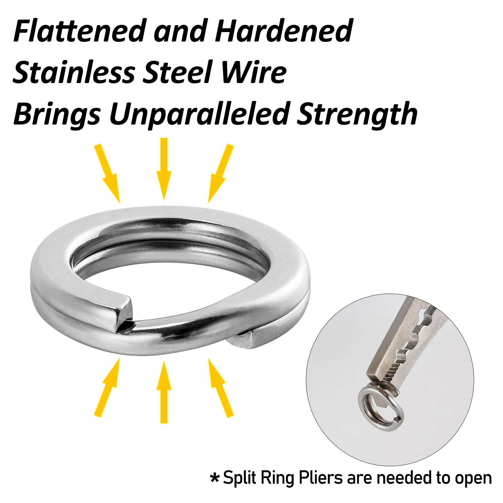 20 piezas anillos divididos de pesca de acero inoxidable 9-400LB de alta resistencia para anzuelo Crankbait conector de señuelo agua salada - imagen 4