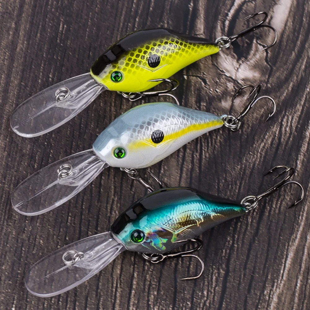 CCLTBA-cebos flotantes Crankbait de aguas profundas, Señuelos de Pesca duros, manivela Artificial, aparejos de pesca de lubina y trucha, 8,5 cm, 10g - imagen 4