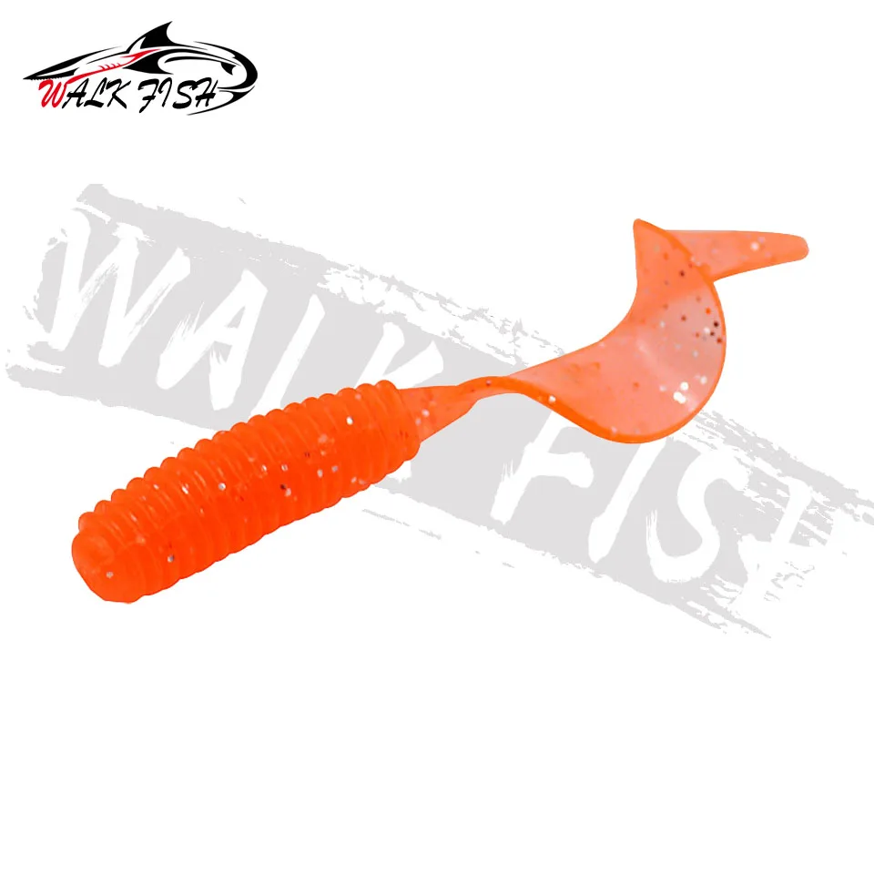 Señuelo de Pesca de cola larga, cebo suave de silicona de 65mm con olor a sal, carpa, lubina, gusanos de Takcle - imagen 5