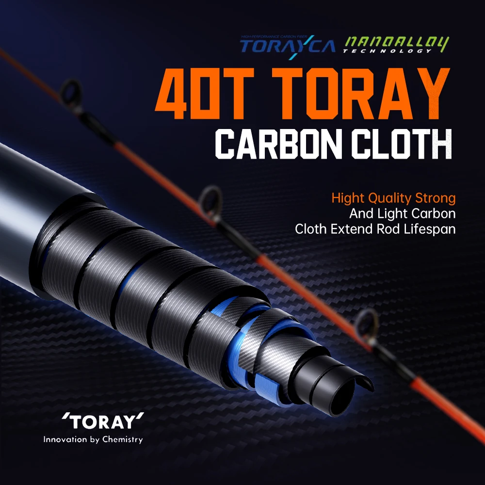 Caña de pescar de mar SOLOKING AUGURS para pulpo, caña de pescar de calamar, punta de Tianium, anillo guía Fuji, sepia, caña de pescar ligera - imagen 4