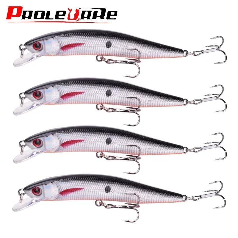 Señuelos de pesca flotantes para pececillos, juego de colores mezclados, 10cm, 8,5g, cebo duro aritificial, Wobbler de plástico con anzuelos para lubina, carpa, 5 uds. - imagen 4