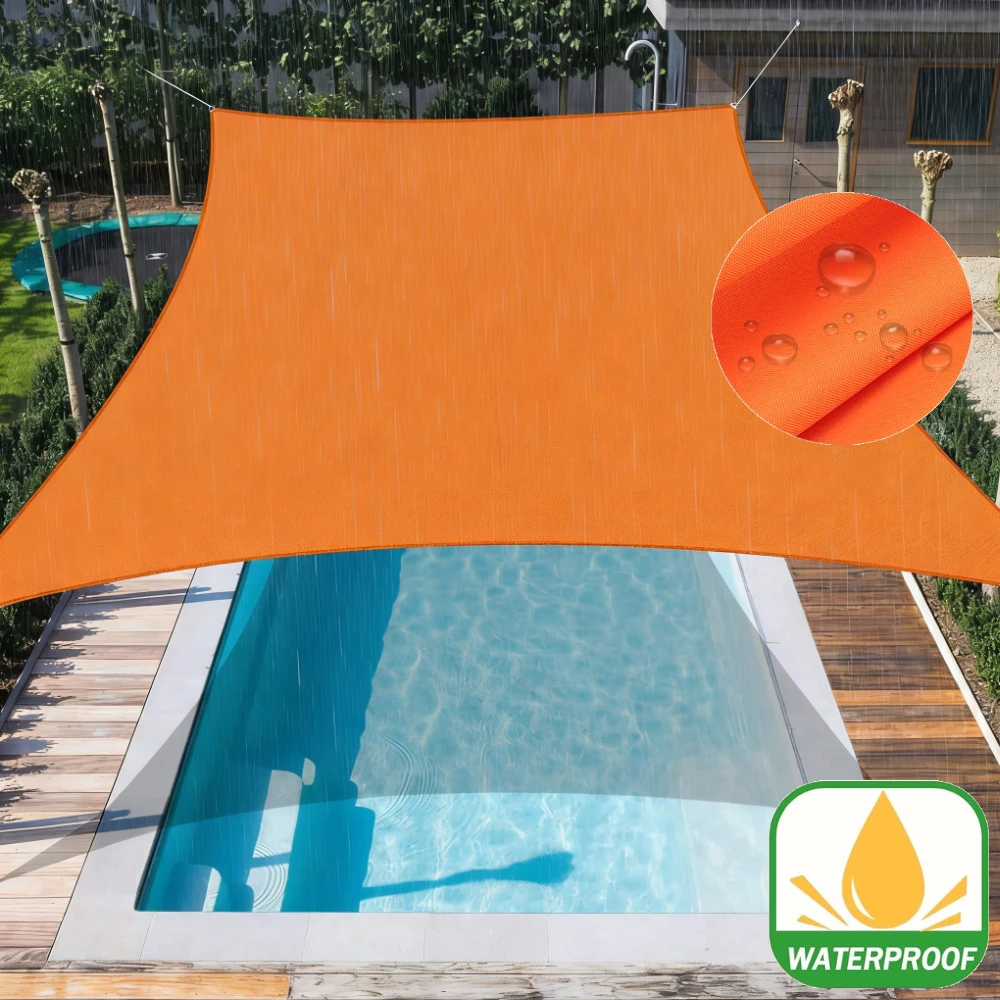 Toldo rectangular impermeable naranja anti-UV para pesca y patio - imagen 4