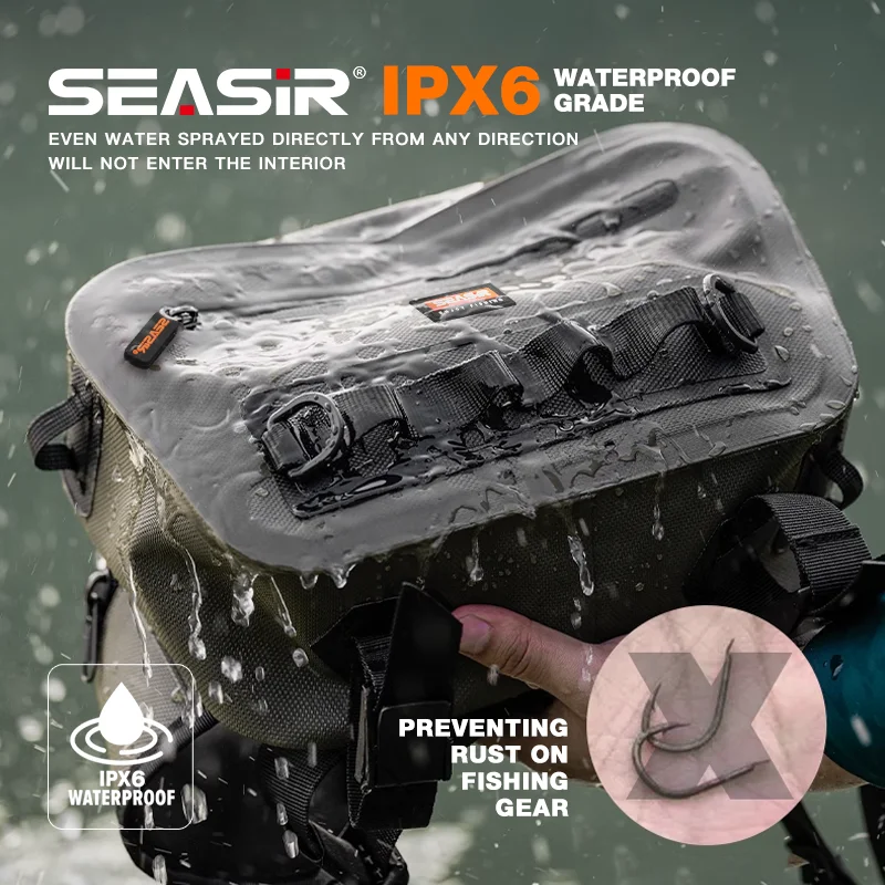 Riñonera de pesca impermeable Seasir – PVC 1680D con suspensión - imagen 3