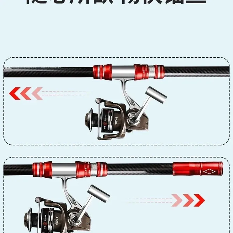 Caña de pescar giratoria de carbono superduro, 2,7-4,5 m, caña de lanzamiento de viaje, peso del cebo 50-200G, poste de Surfcasting para atrapar peces grandes - imagen 5