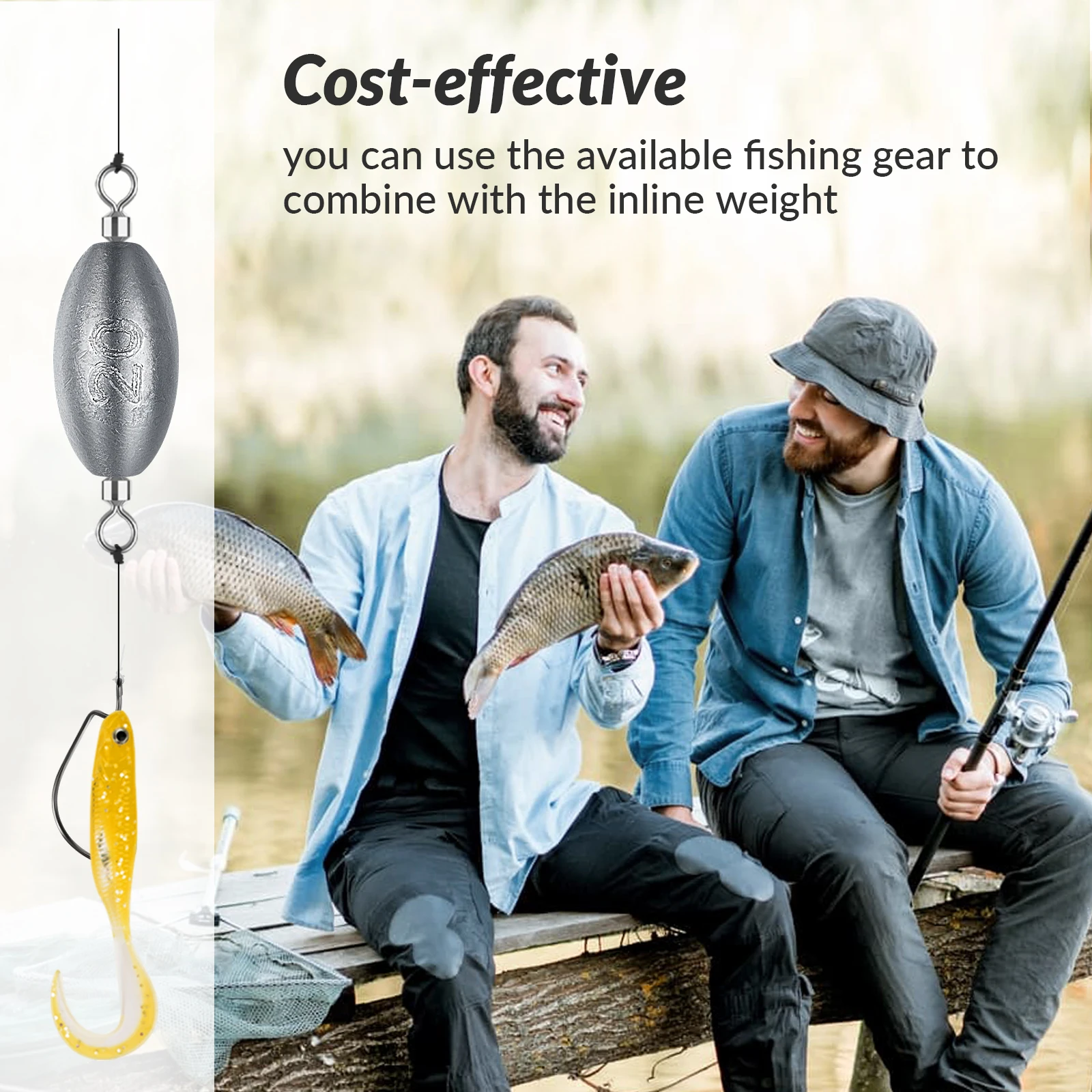 Juego de pesas de plomo para pesca, 30 piezas, 30g, 20g, 15g, 10g, 5g, forma de huevo, giratorios de rotación de 360 °, plomos de pesca para agua dulce y salada - imagen 5