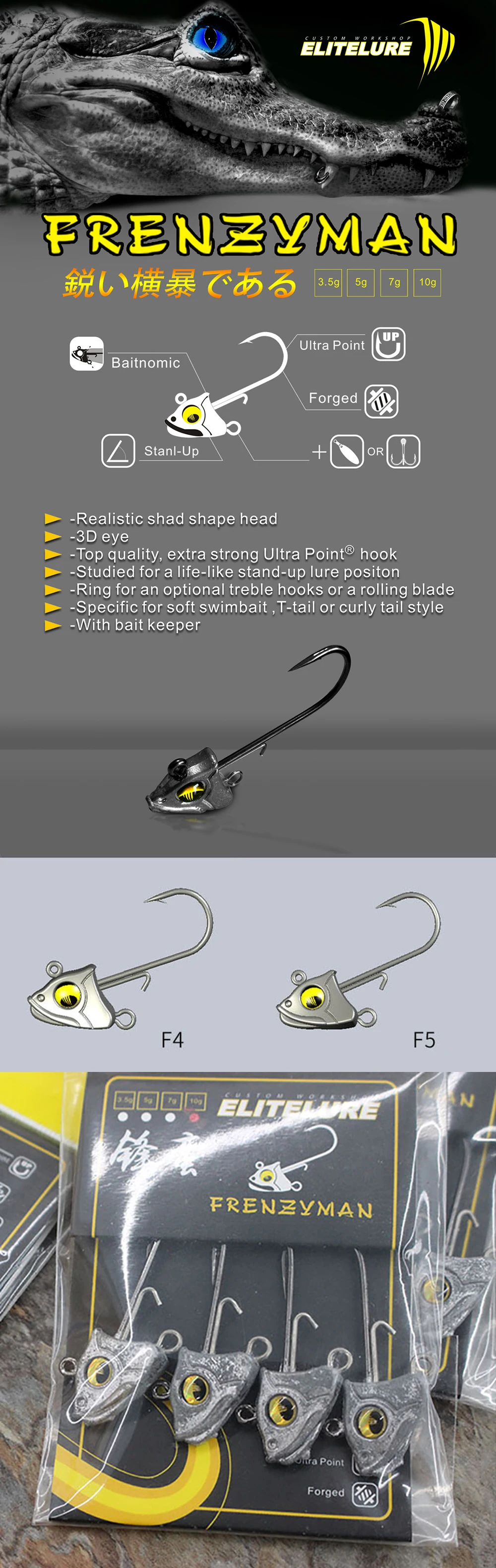 Mejore su experiencia de pesca con el gancho ultra realable de Frenzyman Ultra-Light