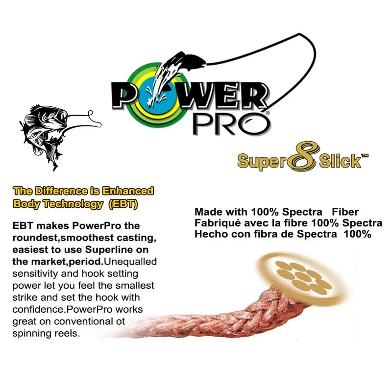 Línea de pesca trenzada de PE Pr0 para agua salada, 8 Slisk Line Pro Super POWER USA 1500 yds PE 8 - imagen 4