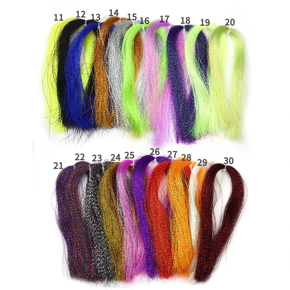 Ellllv-anzuelo de anzuelo para hacer señuelos, Material trenzado, oropel holográfico, aparejo Sabiki, atado de pesca con mosca, Flash de cristal, 4 paquetes - imagen 5