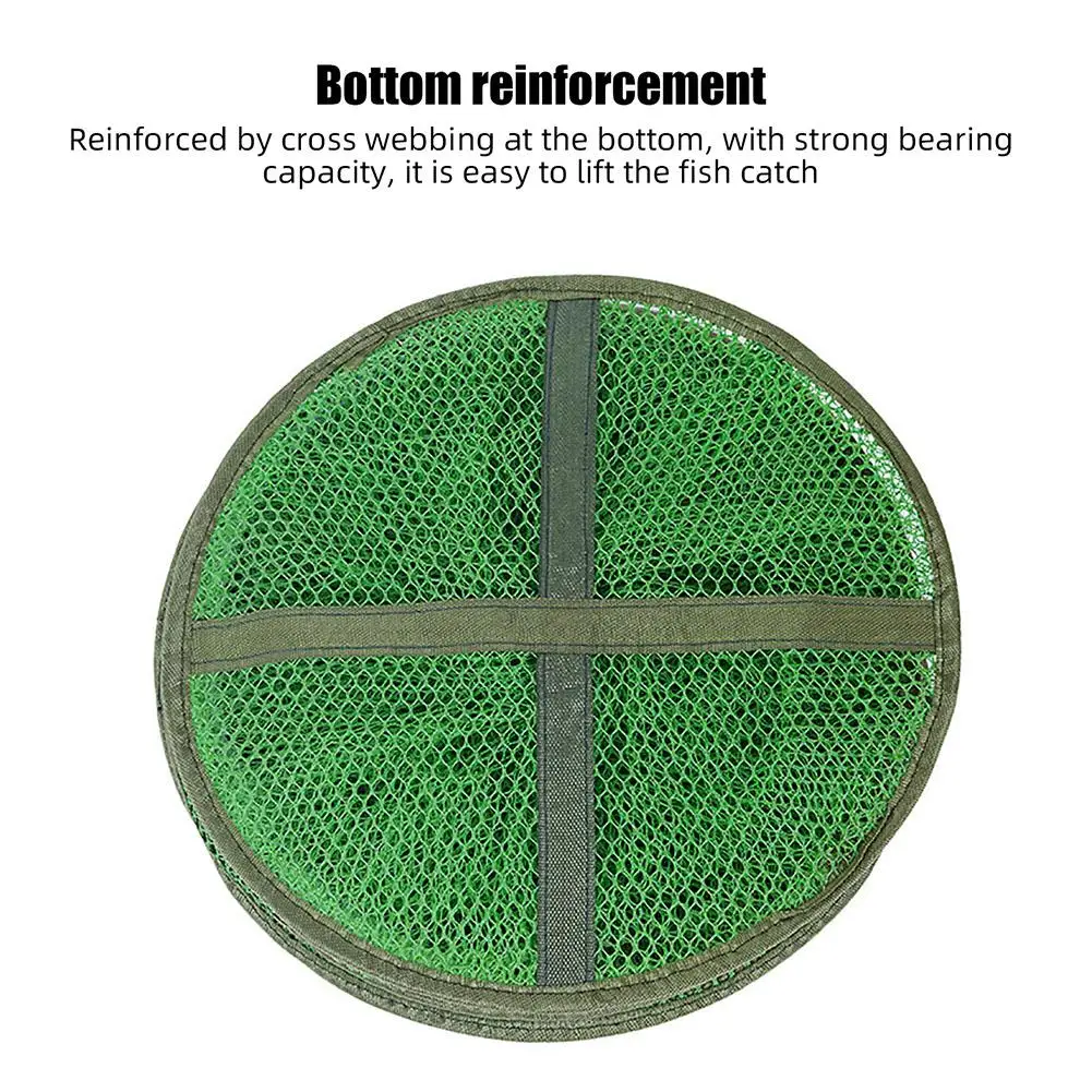 Jaula de red de pesca flotante plegable, Red de cebo de pesca, cesta de alambre, jaula de peces plegable portátil resistente - imagen 4