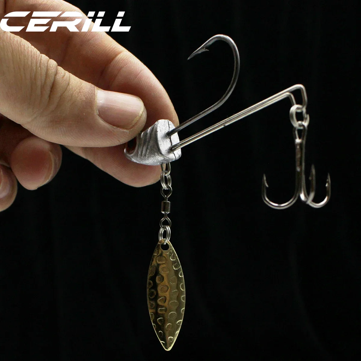 Ceril-anzuelo giratorio de lentejuelas, señuelo giratorio, cuchara giratoria, anzuelo de cabeza de pesca triple, aparejo atrevido, cebo Artificial suave, 7g, 9g, 15g, 1 PC - imagen 5