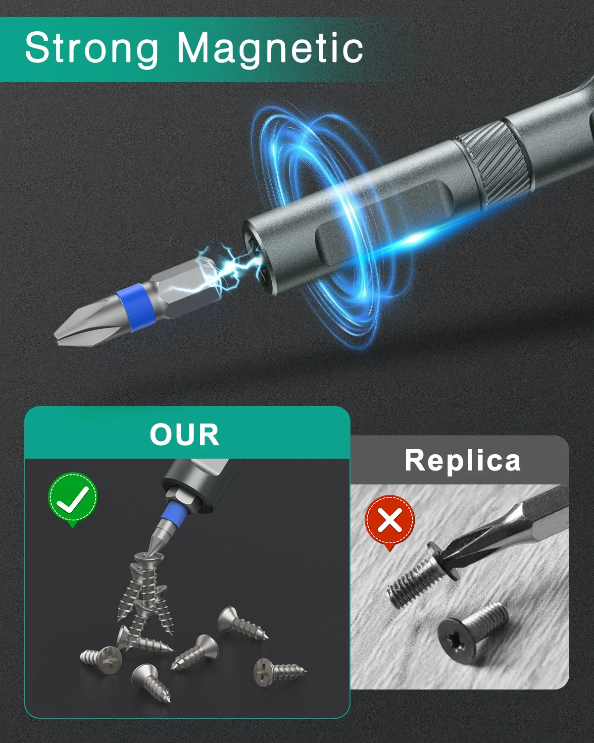 Juego destornilladores trinquete magnético 12 en 1 reparación - imagen 4
