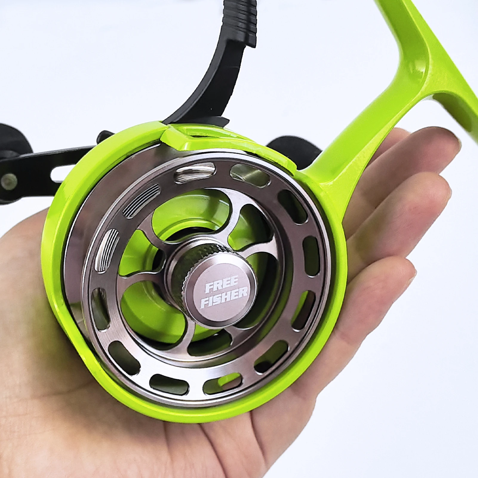 FREE FISHER Carrete para pesca en hielo ultralarga 3,2:1 – 4+1BB de alta velocidad - imagen 4