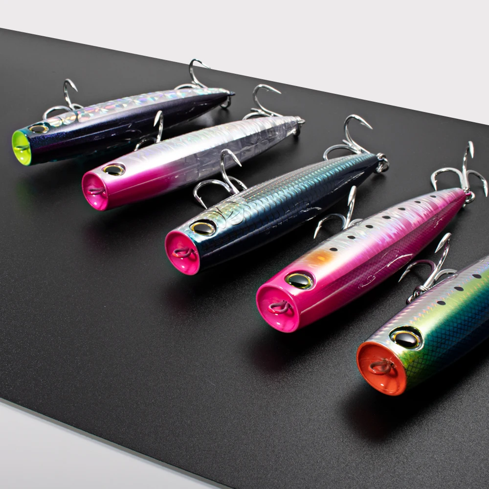 JIGGING PRO 130mm 40g Topwater Popper señuelo superficie señuelo de pesca aparejos de pesca de agua salada atún Kingfish Amberjack - imagen 4