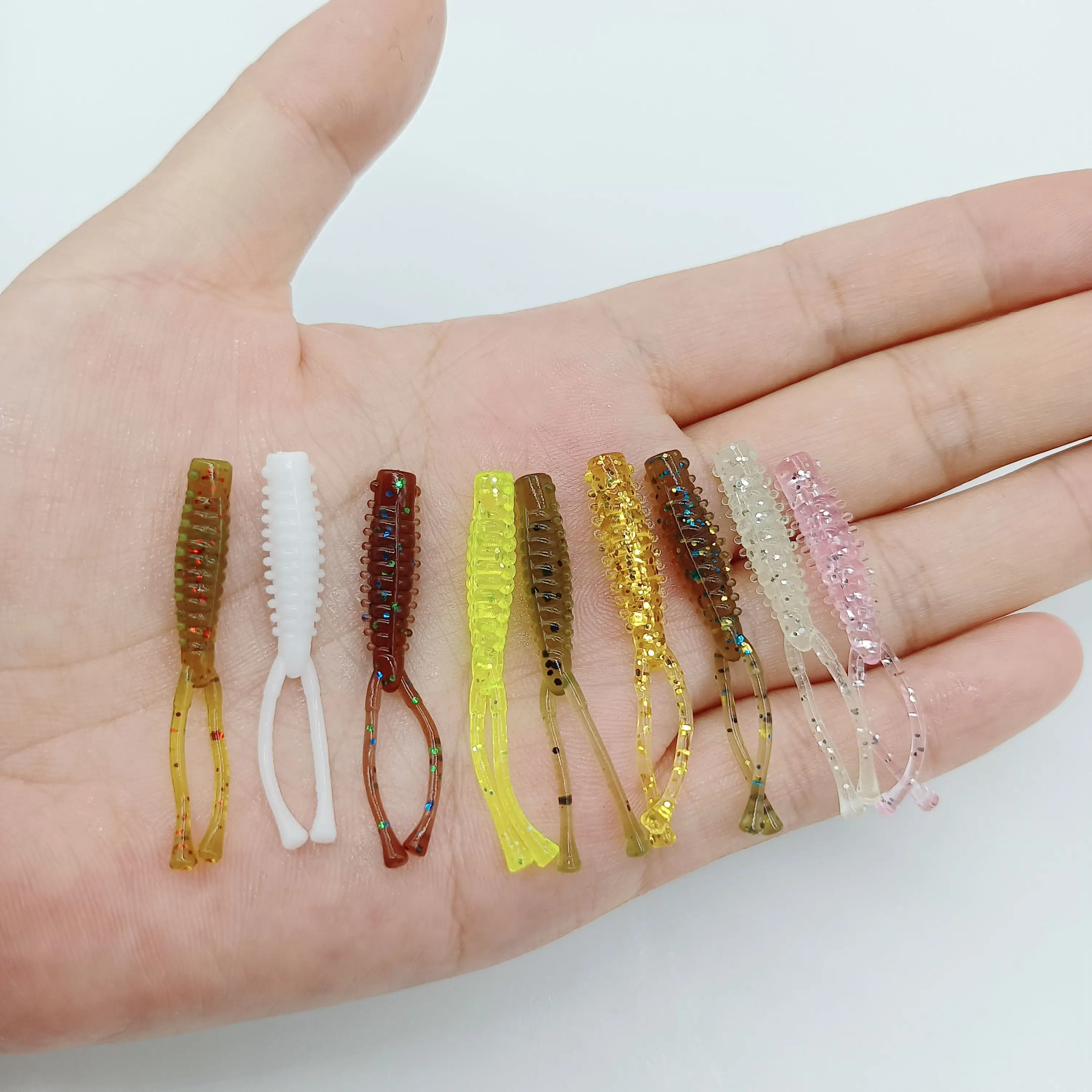 DUODUOYU 10 Uds Micro Señuelos de Pesca blandos 0,4g/40mm Mini cebo de pesca en roca gusano blando Wobbler Isca accesorios de pesca Artificial - imagen 2