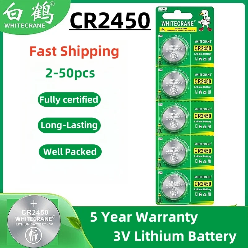 Pila de botón CR2450 3V – Batería de litio para reloj