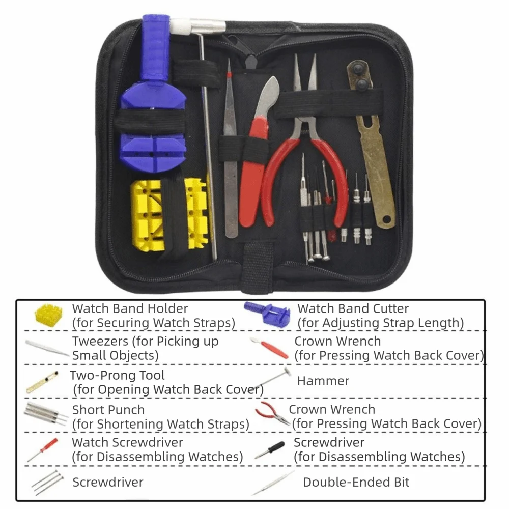 Kit herramientas reparación relojes antideslizante duradero portátil