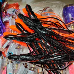10 Piezas de Señuelos de Pesca de Calamar de PVC Suave de 12 Pulgadas, Señuelos Artificiales de Pulpo, Falda de Repuesto para Pesca de Marlin con Curricán