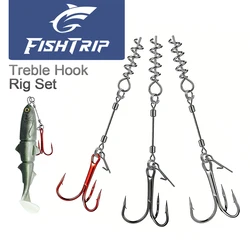 Anzuelos triples FishTrip – Cable acero con cierre de muelle
