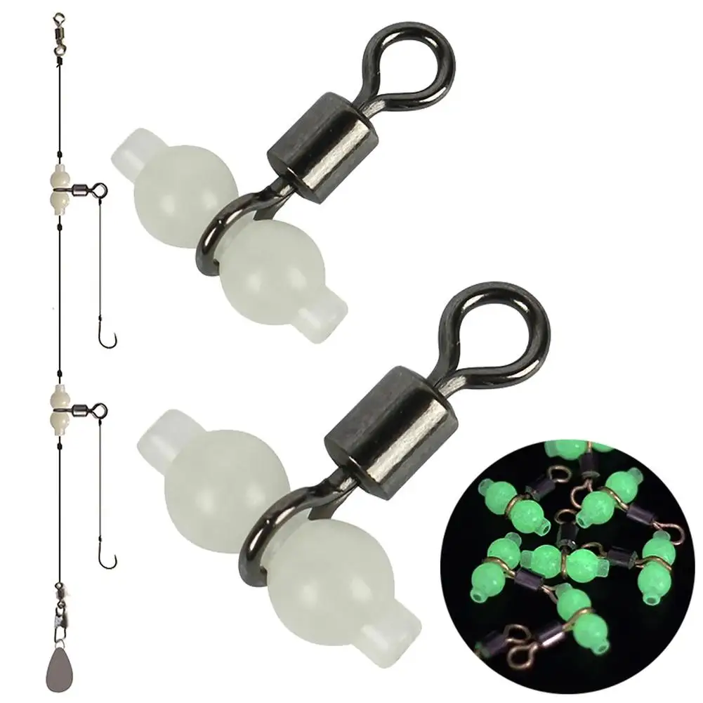 Aparejos de pesca luminosos, accesorio giratorio de 30 piezas, Conector de anzuelo de mar para pesca nocturna en agua dulce y Marina - imagen 2