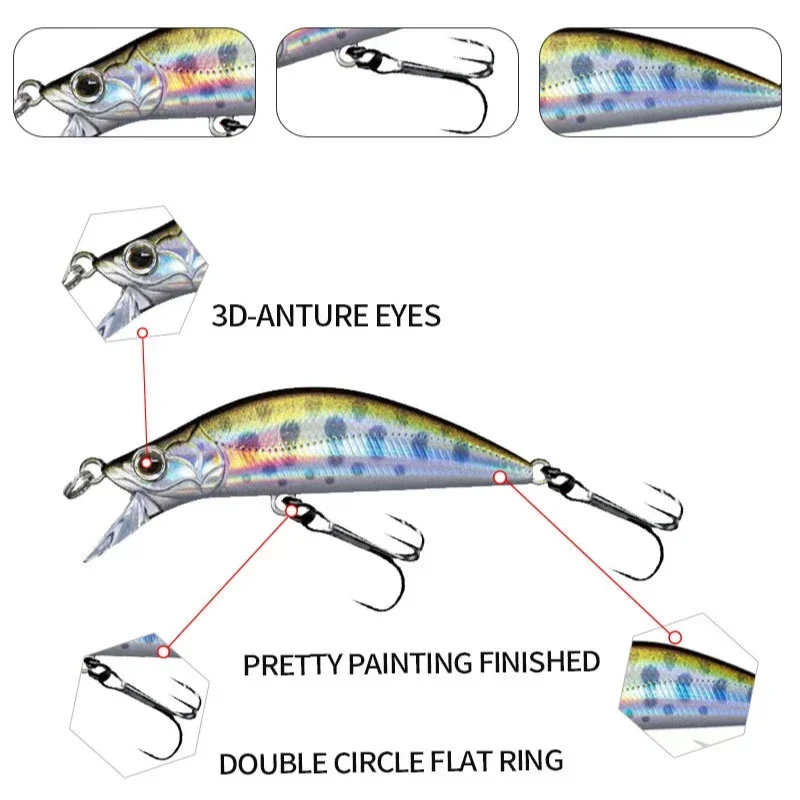 ALASICKA 50mm 4,5g sistema de peso magnético de pesca fundición larga nuevo modelo señuelo Minnow cebo duro buceo 0,8-1,2 m calidad Wobblers lubina - imagen 5