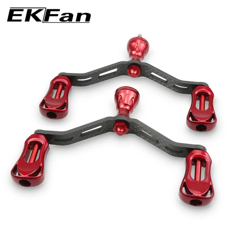 EKFan-manijas dobles de carbono para pesca, carrete giratorio de 35G para Dawa Shmano, bricolaje, 115MM - imagen 4