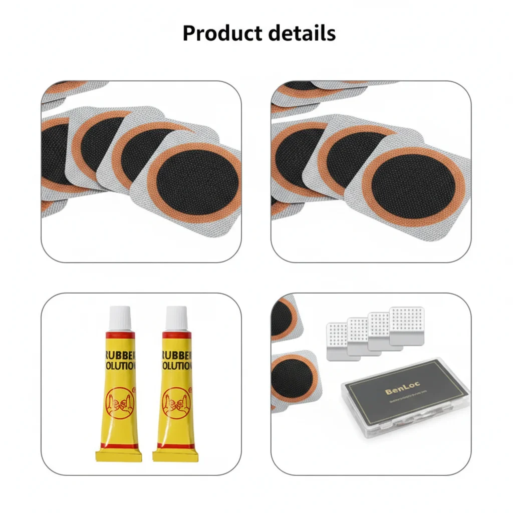 Kit de reparación de neumáticos de bicicleta con parche frío y palanca - imagen 3