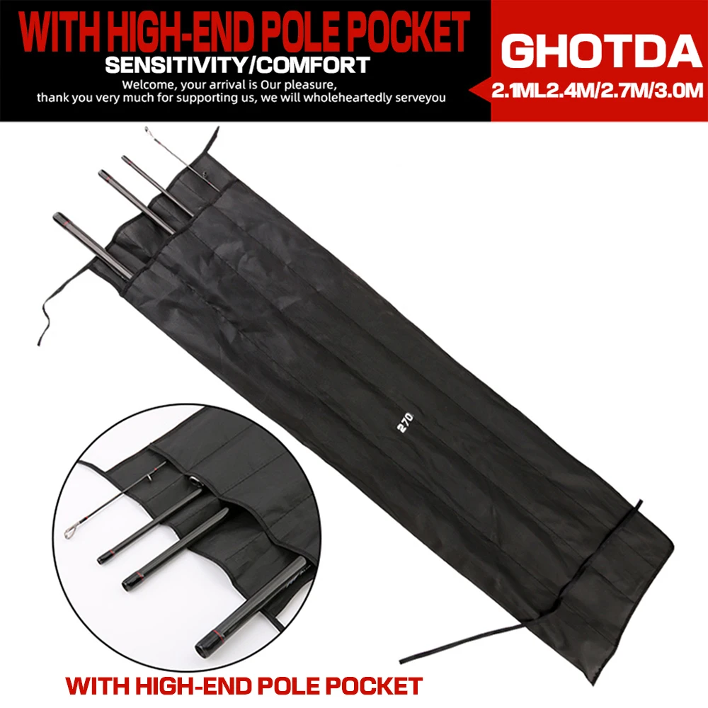 GHOTDA-caña giratoria de fibra de carbono para pescar, caña de pescar telescópica de 2,1-3,0 M, carrete de Spinning para Baitcasting - imagen 5
