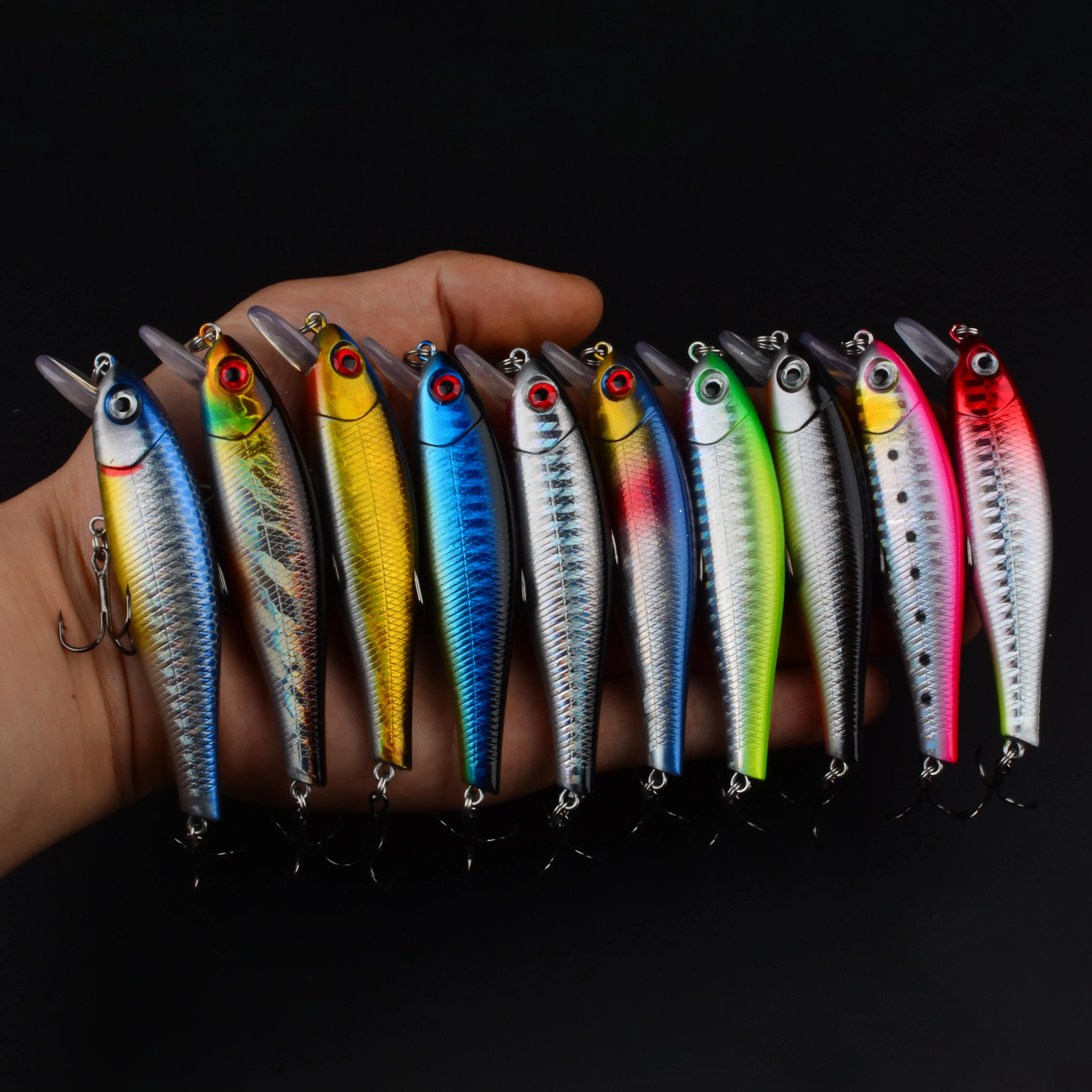 Señuelo Minnow Flotante con Ojos 3D – Wobbler para Lubina y Curricán - imagen 3