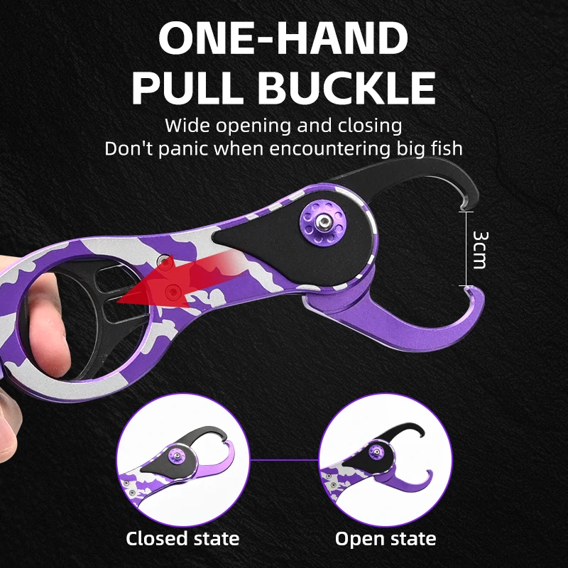 Pinza de pesca MEREDITH: herramienta de aterrizaje de aluminio con cordón, peso máximo de 40 lb, mango ergonómico para agua salada/agua dulce - imagen 3