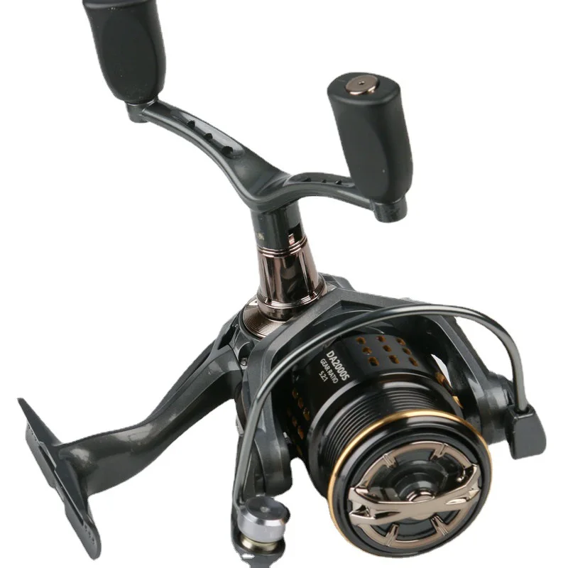 Carrete de pesca DA 2000S/3000S serie 4 + 1 BB, doble balancín de Metal, rueda giratoria, arrastre máximo de 15kg, lanzamiento de señuelos al aire libre - imagen 5