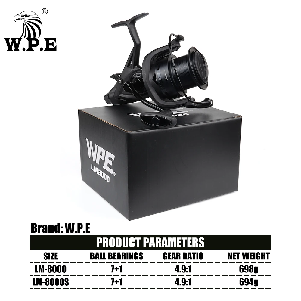 W.P.E LM 8000/8000S Carrete de Pesca para Carpa en Agua Dulce - imagen 3