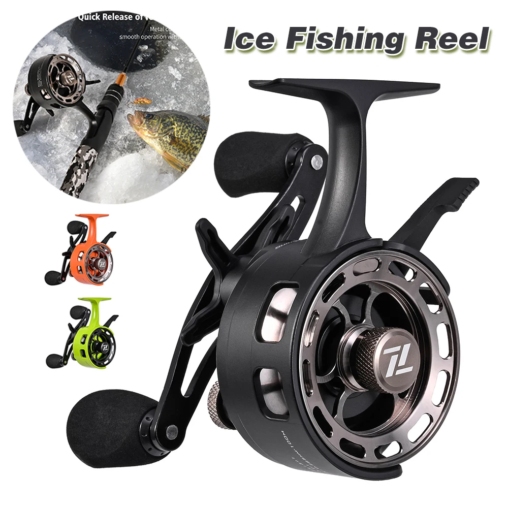 Carrete pesca en hielo Quick Release – Bobina metálica recogida suave