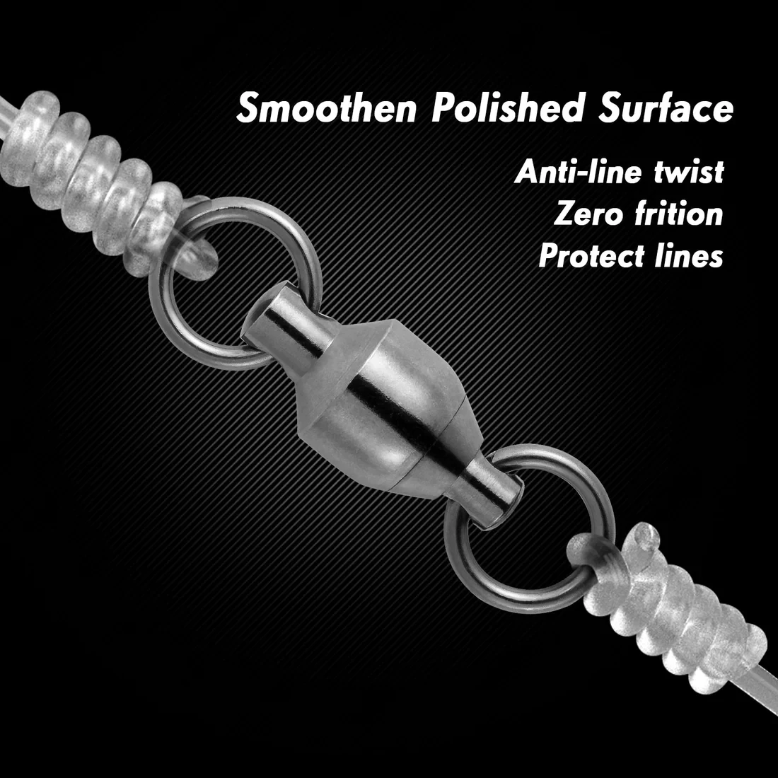 9KM 10 Uds rodamiento de bolas pesca giratorio negro resistente con anillo sólido accesorios acero inoxidable conector aparejos - imagen 4