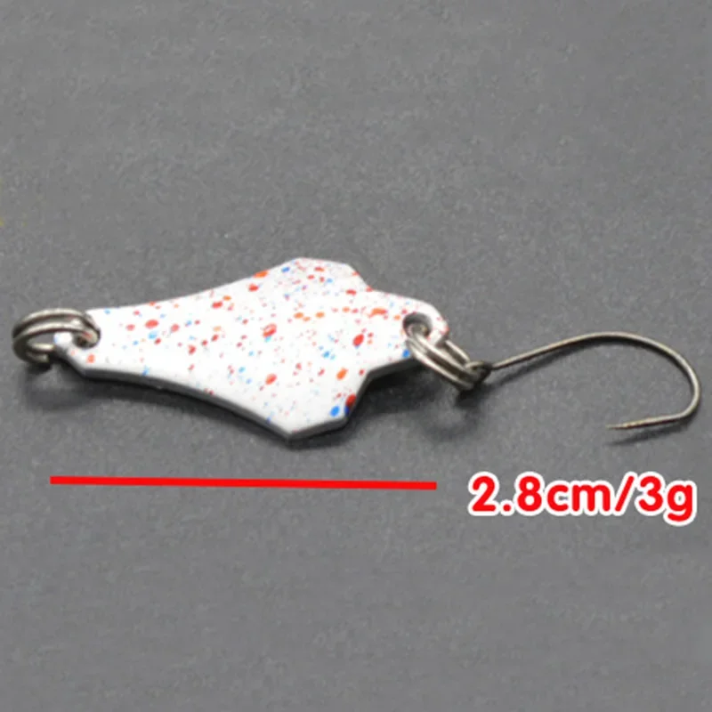 OUTKIT 6 unids/lote 3g 2,8 cm aparejos de pesca cebo pesca cuchara de Metal señuelo cebo para trucha cucharas de lubina pequeña cuchara giratoria de lentejuelas duras - imagen 2