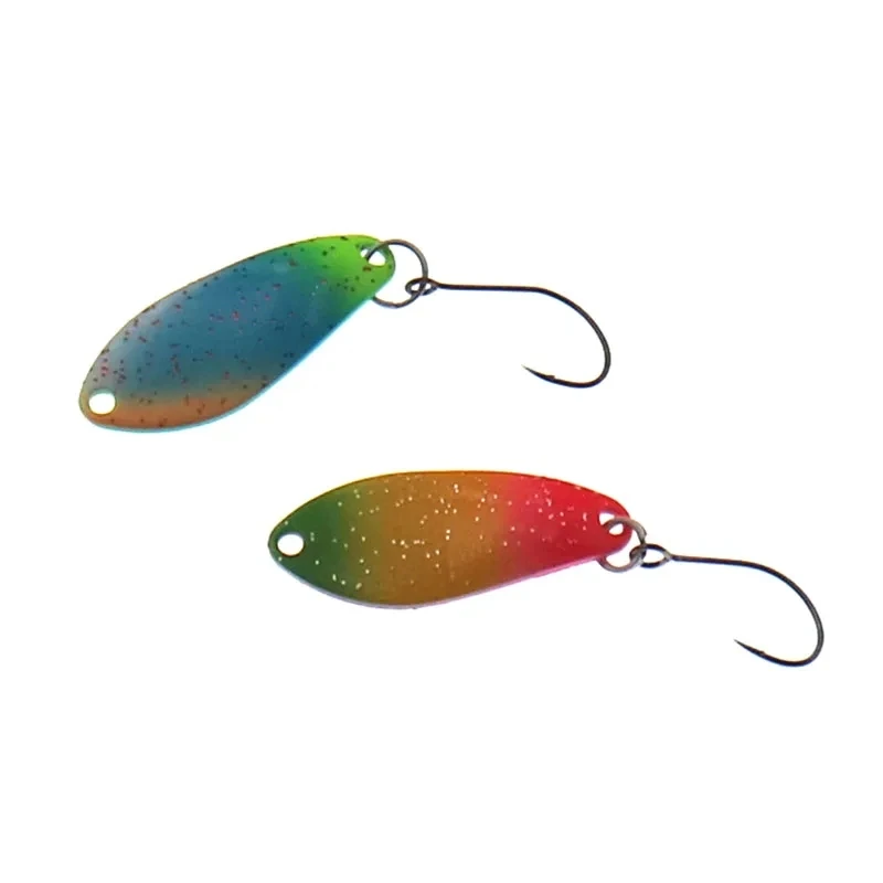 Cucharas de pesca de trucha HITSOLURE, 2,5g, 31mm, cebo de cuchara colorido, señuelo de pesca de Metal de corriente de cobre para trucha, perca, salmón - imagen 4