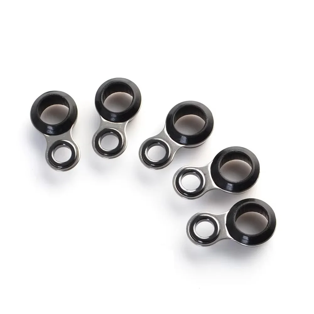NGB 5PCS DIY Guías de caña de pescar telescópicas Acero inoxidable 4 # -6.8 #   Punta superior de varilla guía de anillo de cerámica