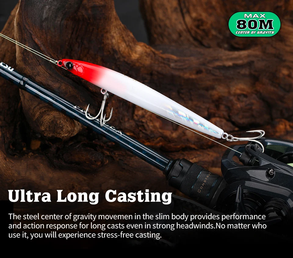 TSURINOYA 115mm 20g Max 80m Ultra Long Casting Sinking Pencil GRIFFIN 115S Slim Artificial Hard Bait Trout Bass Sea Fishing Lure - imagen 5