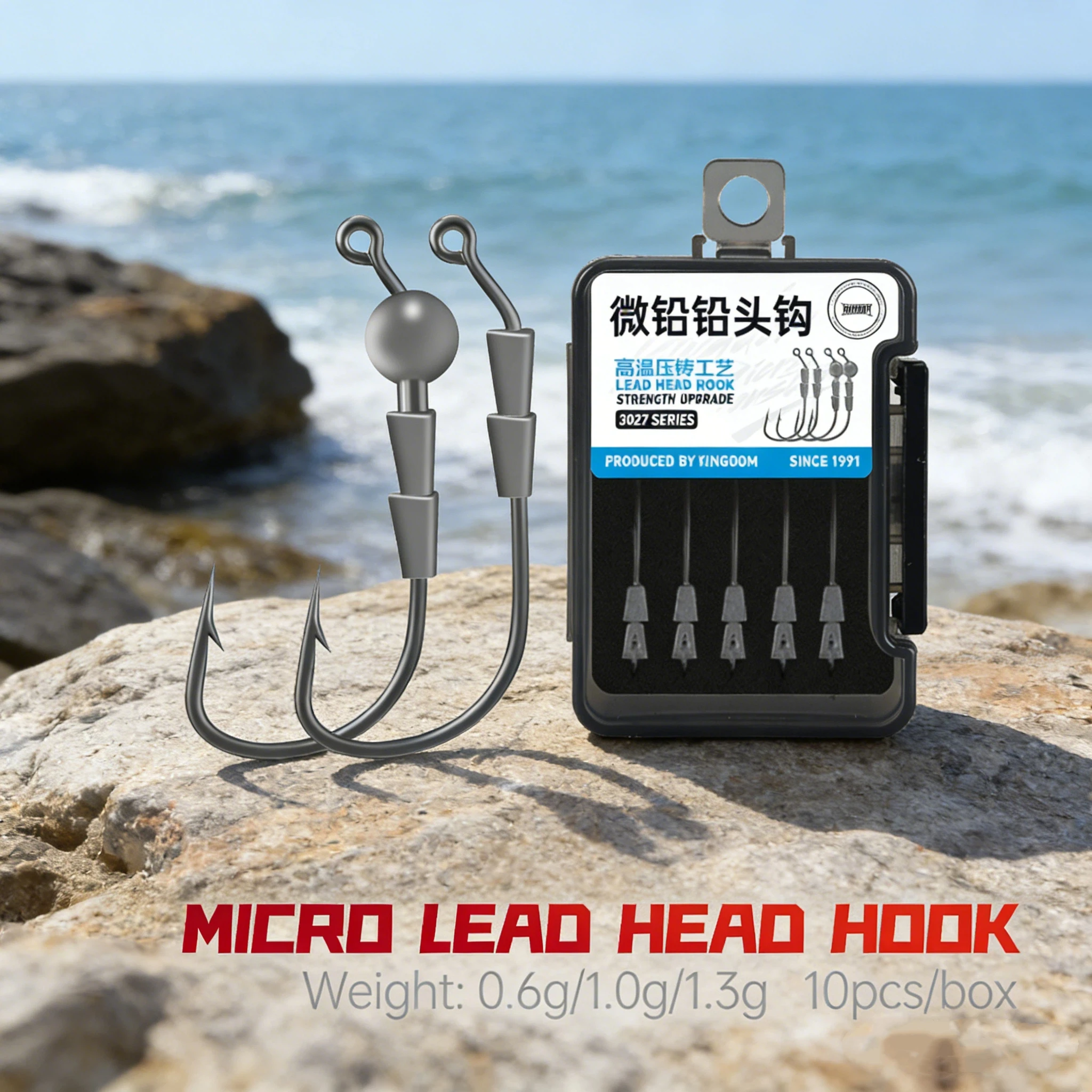 Anzuelos Jig Head Kingdom Micro Lead plomo de acero para vinilo