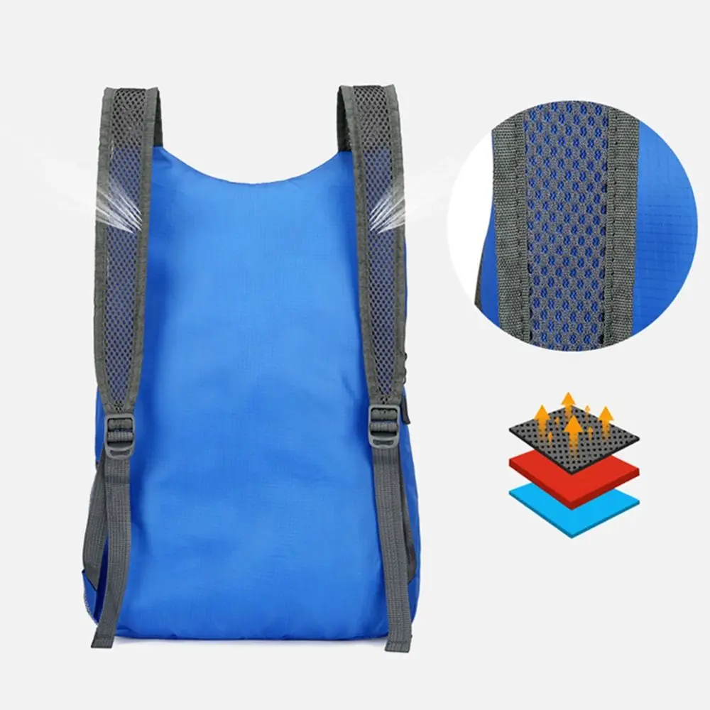 Mochila plegable de gran capacidad con cordón, bolso de nailon ligero con cremallera para los hombros, mochila escolar para exteriores - imagen 4