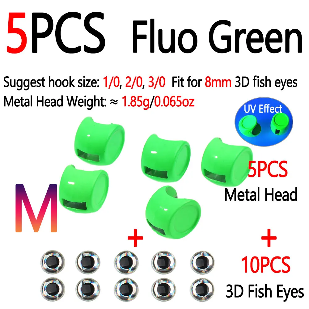 5pcs Fluo Green M