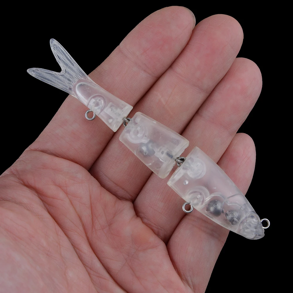 Chan'sHuang, 10 Uds., cebo en blanco sin pintar, 100mm, 9,3g, sonajero, 3 secciones, Swimbait, señuelo de pesca Artificial flotante - imagen 5