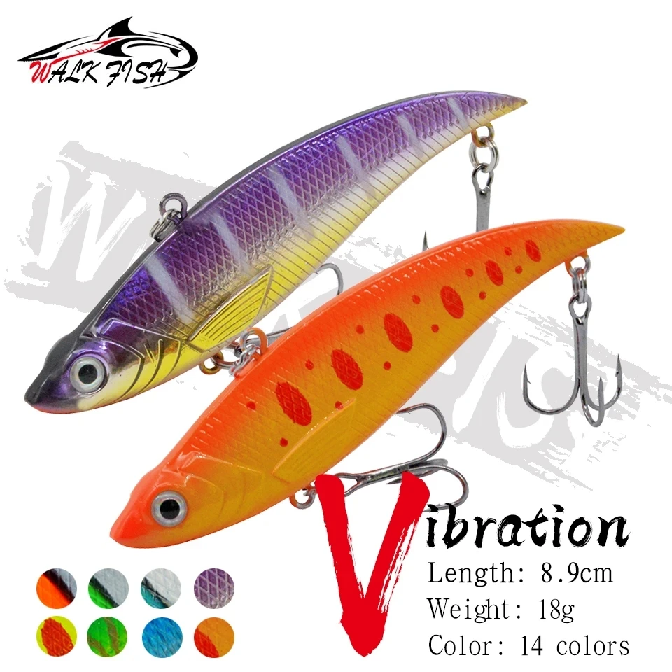 WALK FISH 1 Uds VIB hundimiento vibración 89mm 18g señuelo de pesca duro Wobbler plástico lubina Pike cebo Artificial aparejos de hielo de invierno