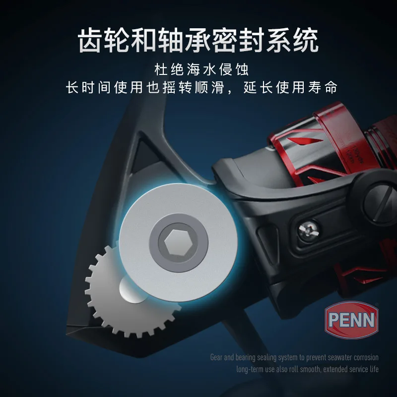 100% Original nuevo PENN FIERCE III FRC III con cuerpo totalmente de Metal carrete giratorio 1000-8000 carrete de pesca giratorio jigging agua salada - imagen 5