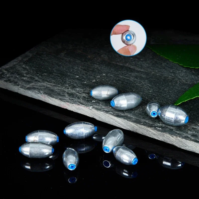 10 unids/lote de plomos de pesca de oliva huecos de aleación 3g/4g/5g/6g/7g/8g/9g/10g/12g/15g pesas de pesca de acero al carbono accesorios de pesca - imagen 5
