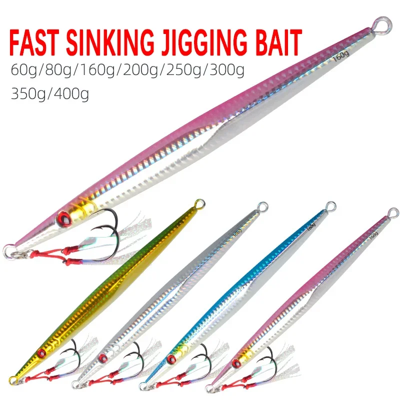 Jig metálico luminoso – Caída lenta y hundimiento rápido para mar - imagen 4