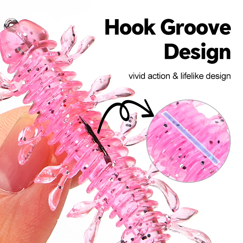 WEIHE 10 Uds. Camarones temblorosos tipo B 7,5 cm 3,2g insecto alienígena en forma de camarón cebo blando Luya - imagen 5